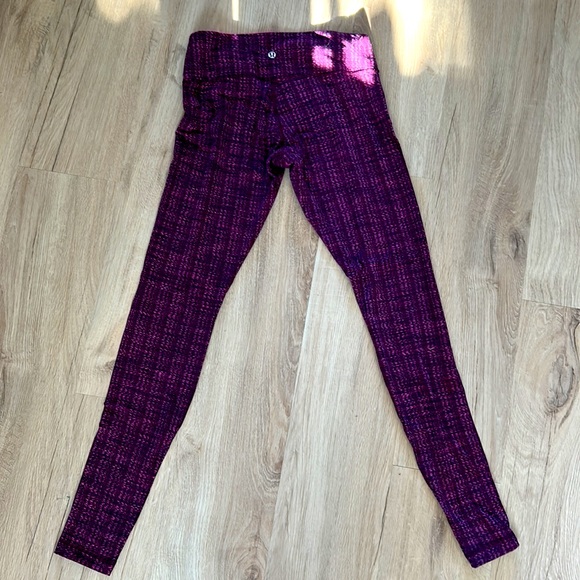 Lululemon Wunder Under Textured Raspberry Legging - Picture 3 of 3